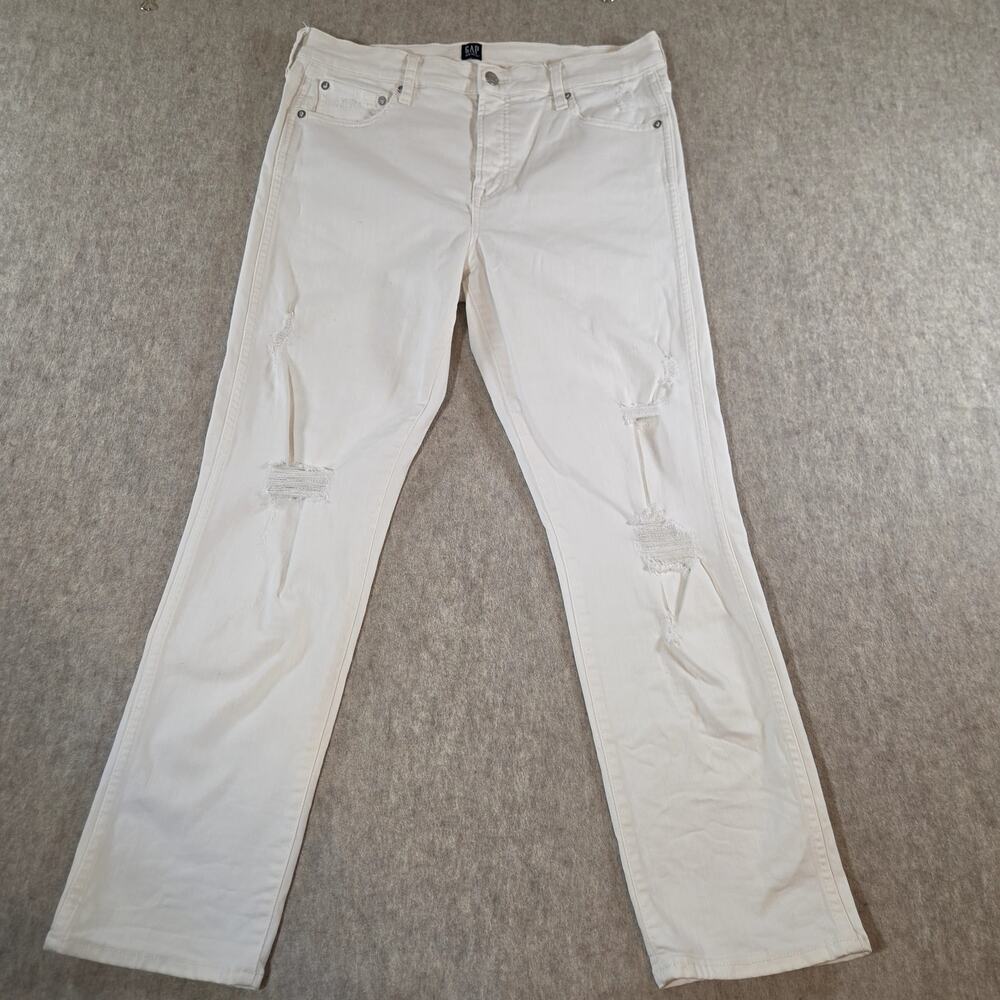 GAP DENIM WHITE REGULAR SLIM STRAIGHT JEANS SIZE 12/31
